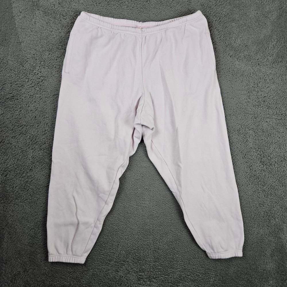 Skims Pink Jogger Sweatpants Light Pink Cotton Blend XL Loungewear
